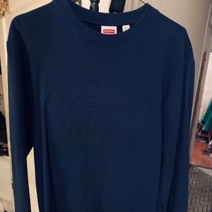 Supreme x Lacoste Navy Blue Sweater